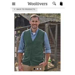 Mens Lambswool Vest Large Green By Wool Lovers